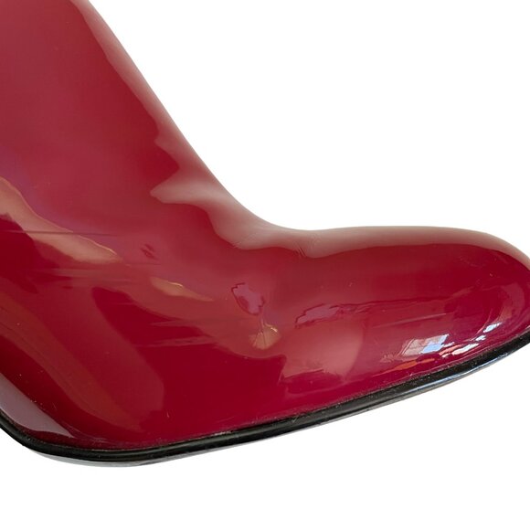 Nine West Red Patent Leather Mod Ankle Boots Size 6.5 - Picture 8 of 9